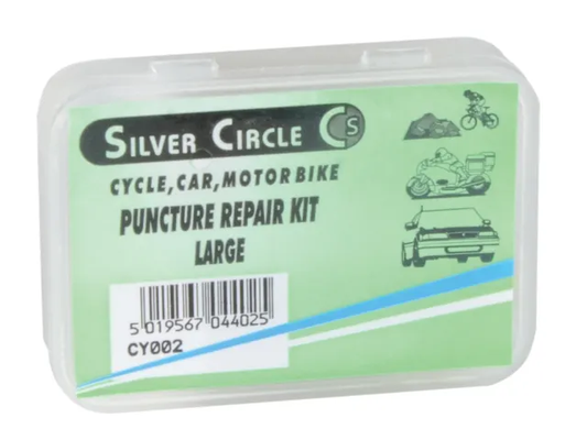Silver Circle puncture repair kit packaging on a white background