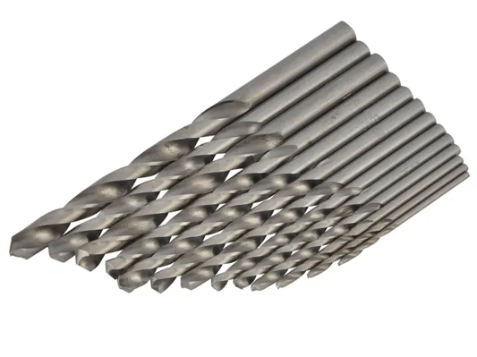 Set of drill bits on a white background