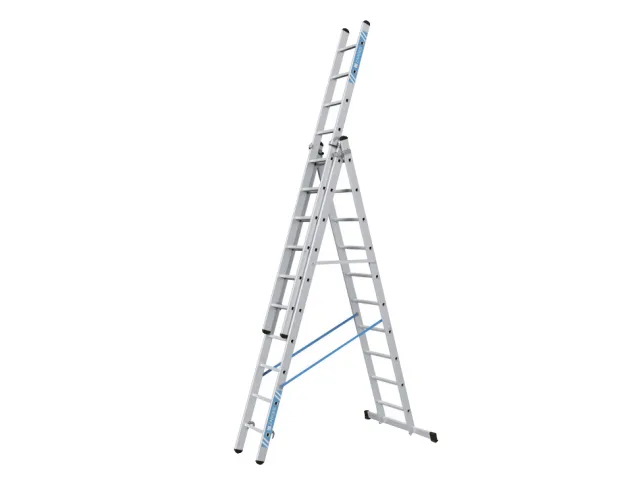 Multi-section ladder on a white background