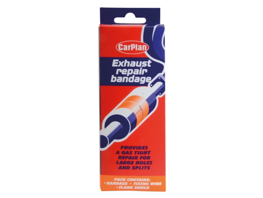 CarPlan exhaust repair bandage packaging on a white background