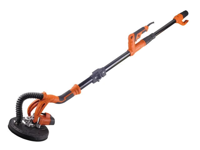 String trimmer with an orange and black design on a white background