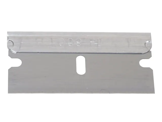 Metal razor blade on a white background