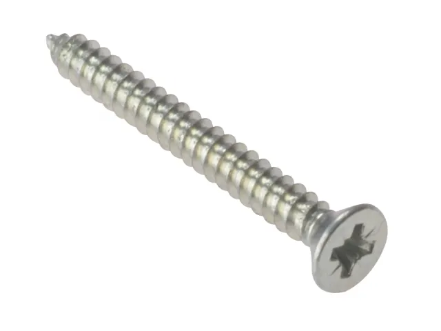 Metal screw on a white background