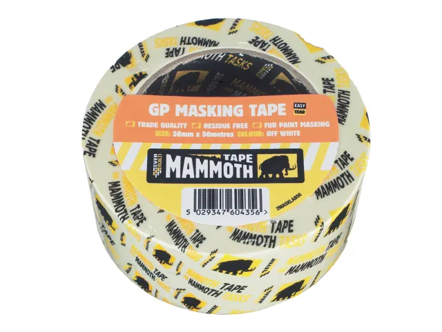Mammoth GP Masking Tape roll with yellow and black design on a white background