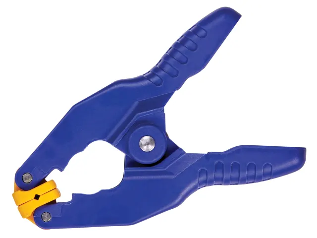 Blue and yellow clamp on a white background