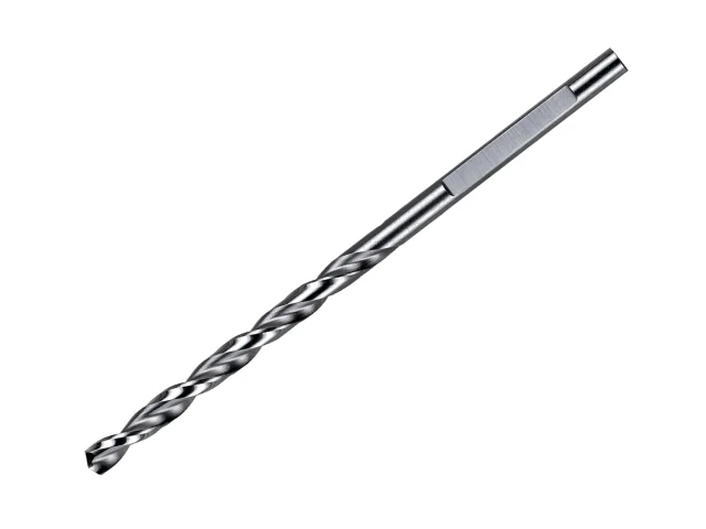 Metal drill bit on a white background