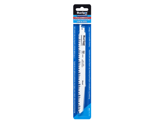 BlueSpot brand saw blade packaging on a white background