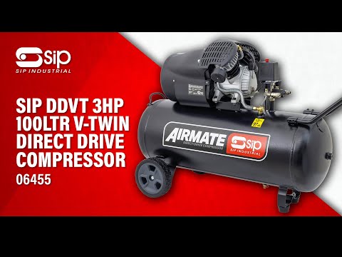 SIP DDVT 3hp 100ltr V-Twin Direct Drive Compressor