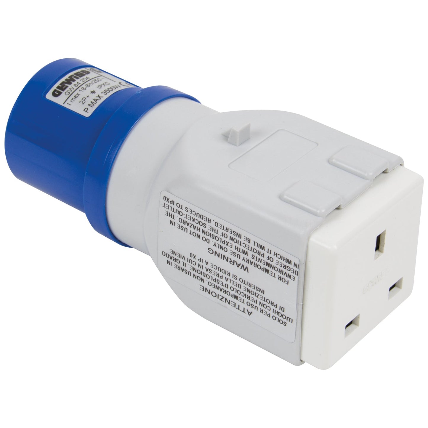 SIP 230v 13A/16A Socket Adaptor, Sip Industrial