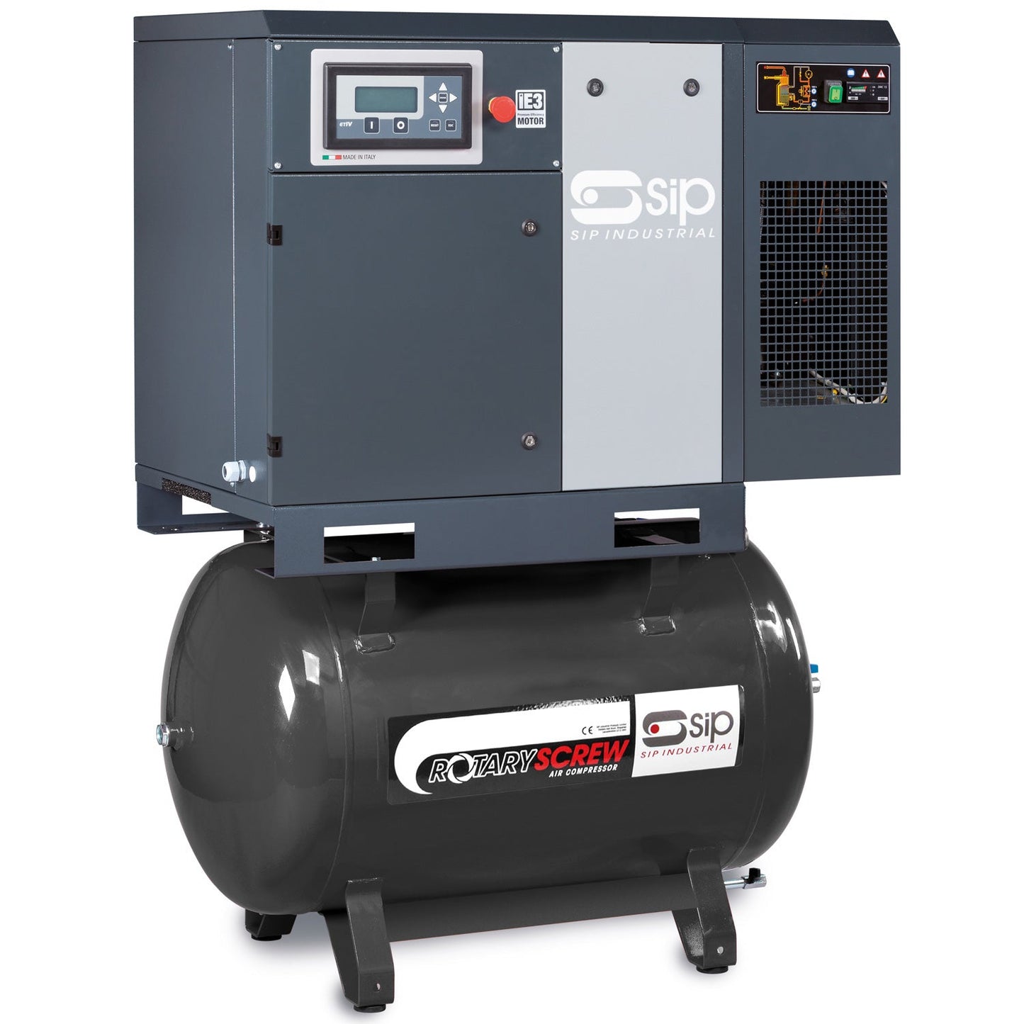 SIP RS7.5-10-270DD/RD 270ltr Rotary Screw Compressor with Dryer, Sip Industrial