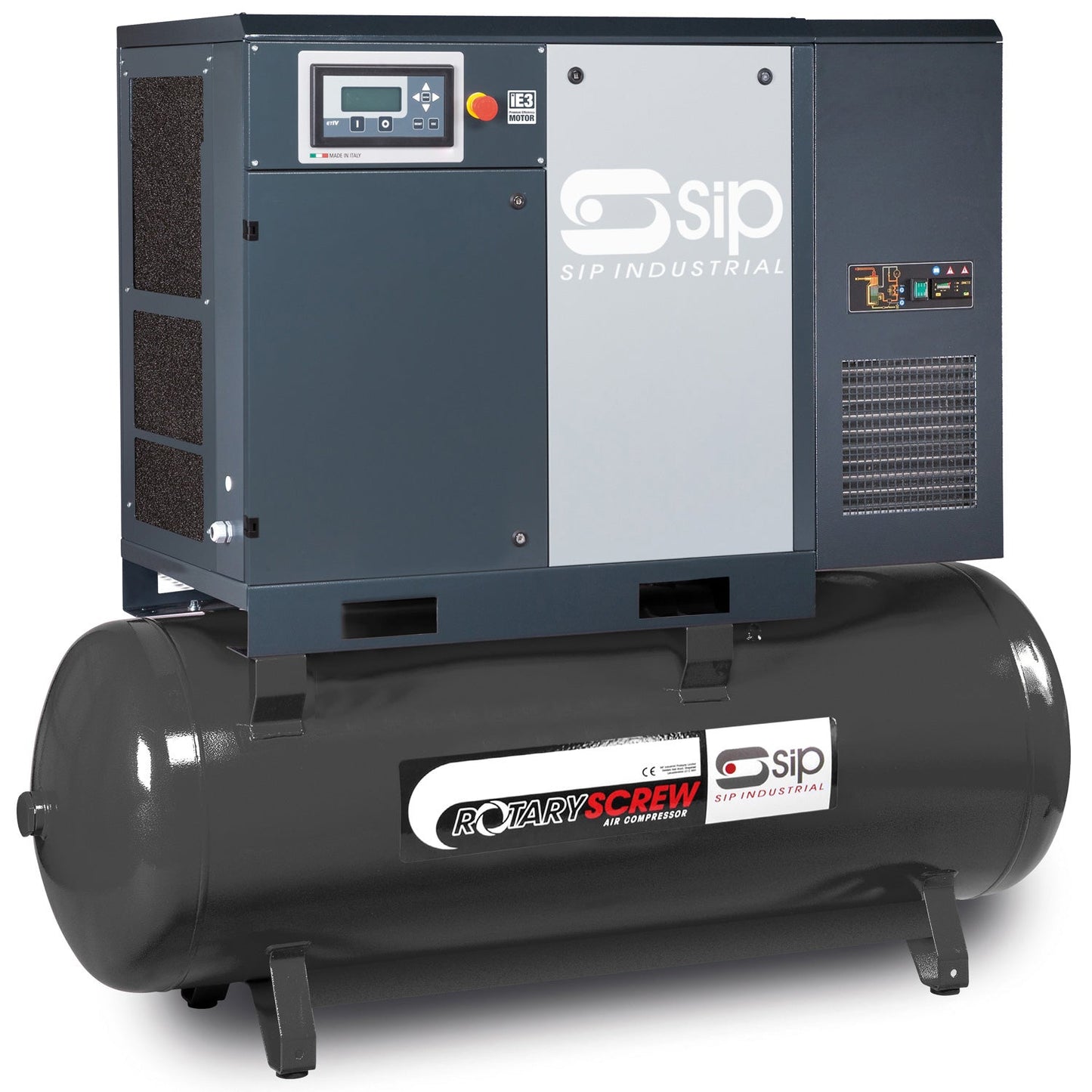 SIP RS15-10-500DD/RD 500ltr Rotary Screw Compressor with Dryer, Sip Industrial