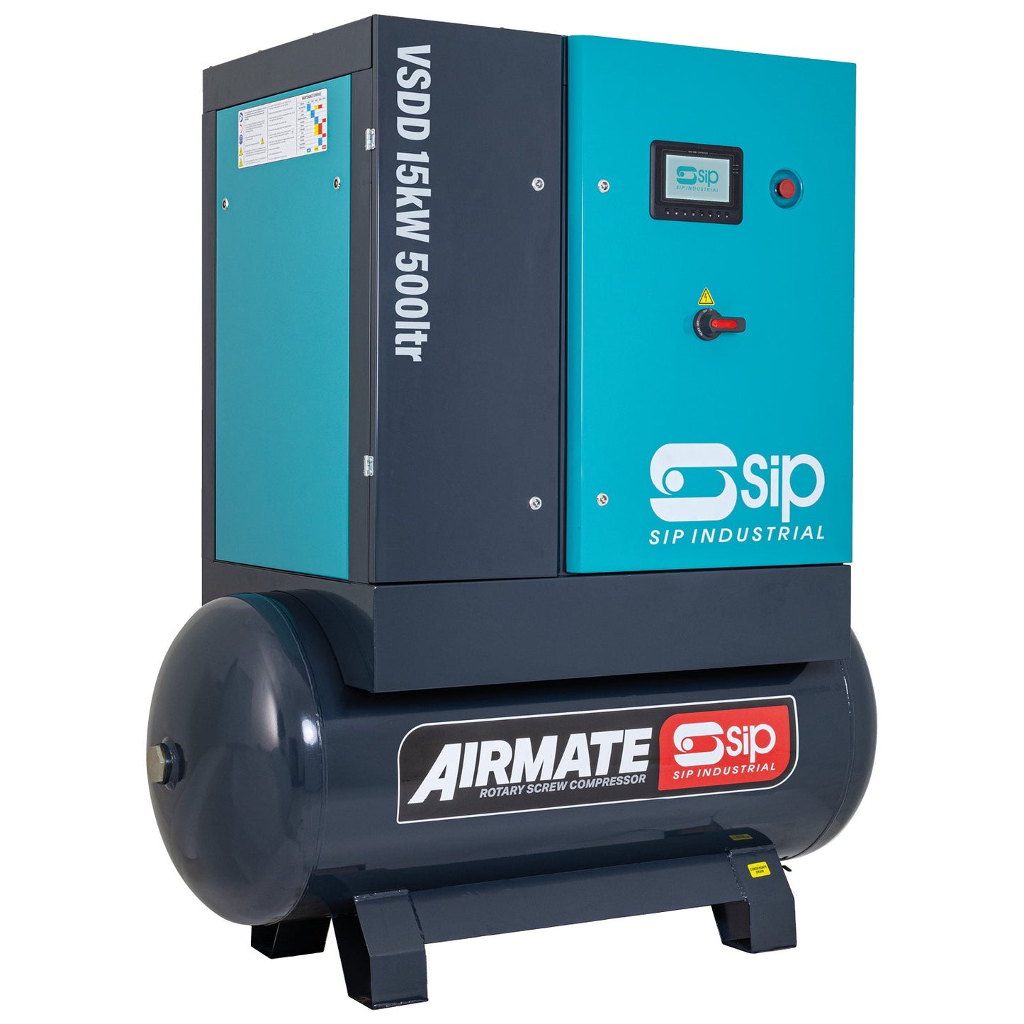SIP VSDD 15kW 8bar 500ltr 400v Rotary Screw Compressor, Sip Industrial