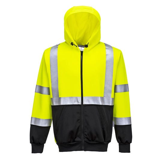 Hi-Vis Contrast Zipped Hoodie, Morgans PW