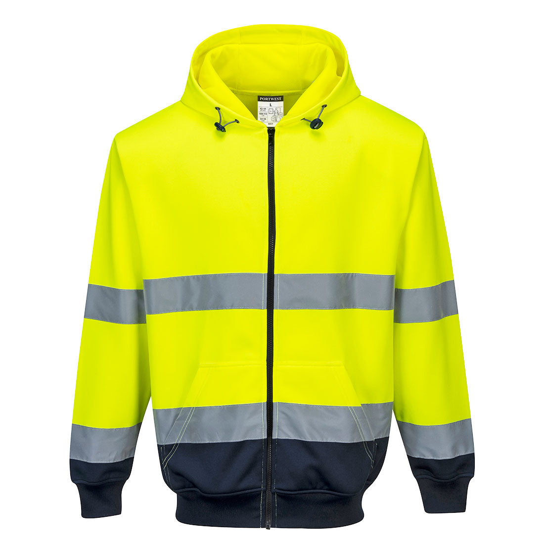 Hi-Vis Contrast Zipped Hoodie, Morgans PW