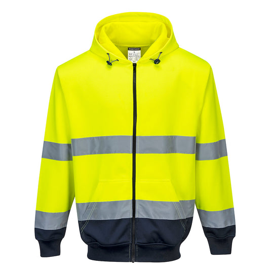 Hi-Vis Contrast Zipped Hoodie, Morgans PW