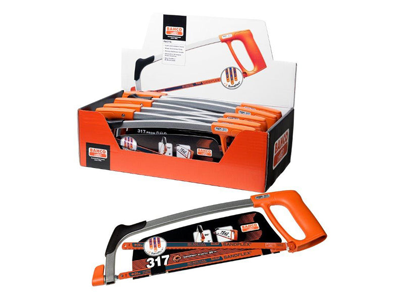 317-10P-DISP-PROM Hacksaw Frame & Blade Display of 10, Bahco