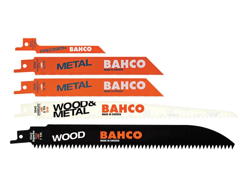 Sabre Saw Blade Set, 5 Piece, Bahco
