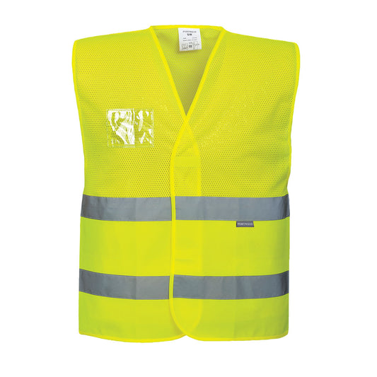 Hi-Vis Half Mesh Two Band Vest, Morgans PW