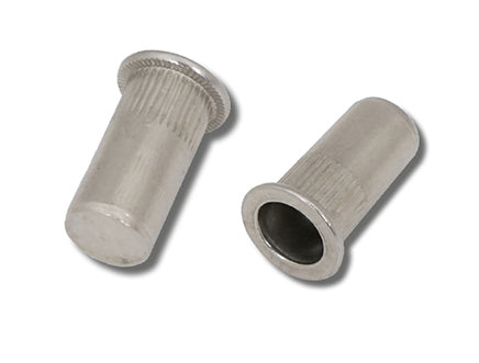 A2 St.Stl Csk Head Round Knurled Body Closed Rivet Nuts, Morgans OJ