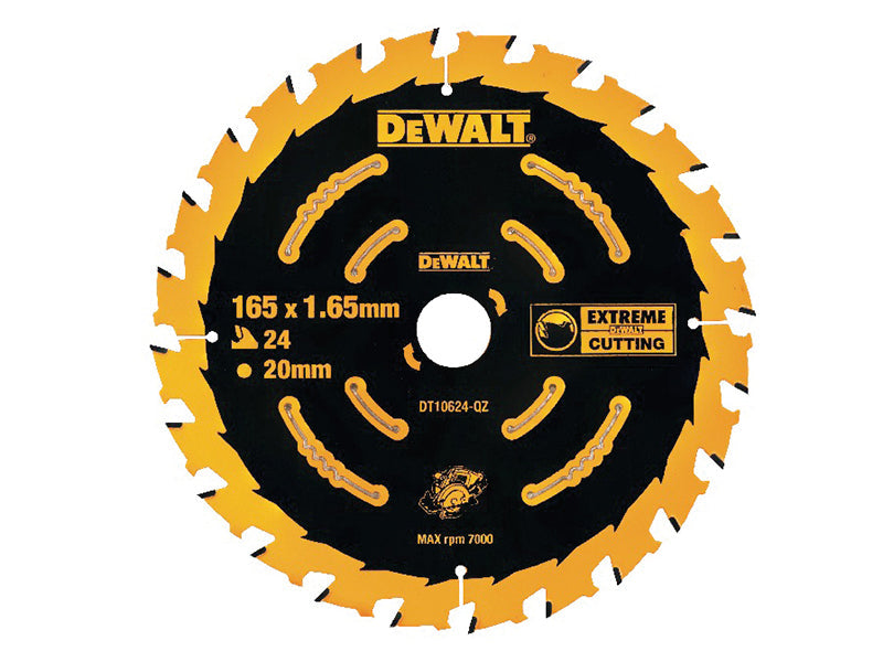 Cordless Extreme Framing Circular Saw Blade 165 x 20mm x 24T, DEWALT