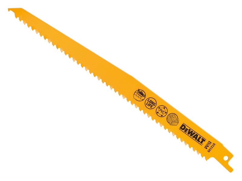 Bi-Metal Reciprocating Blade for Wood with Nails 228mm (Pack 5), DEWALT