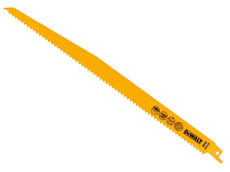Bi-Metal Reciprocating Blade for Wood with Nails 305mm (Pack 5), DEWALT