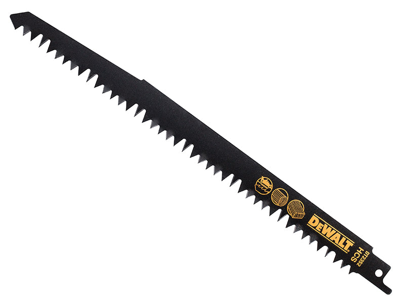 HCS Reciprocating Blade for Wood, Fast Cuts 240mm x 5/6.5 TPI Pack of 5, DEWALT