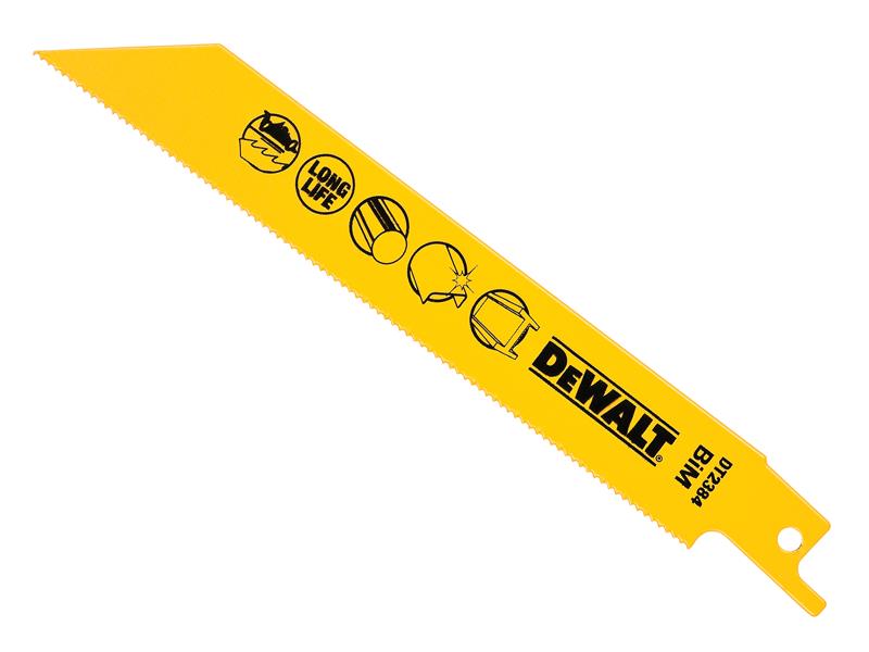 Bi-Metal Reciprocating Blade for Metal 152mm x 18 TPI (Pack 5), DEWALT