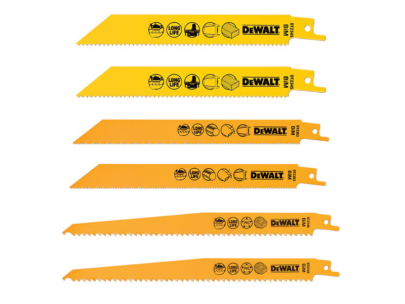 DT2444 Reciprocating Saw Blade Set, 6 Piece, DEWALT