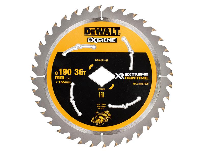 Extreme Runtime FlexVolt Circular Saw Blade 190mm x Diamond x 36T, DEWALT