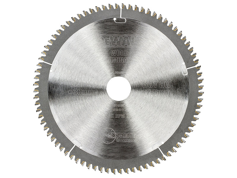 Series 40 Circular Saw Blade 216 x 30mm x 80T TCG/Neg, DEWALT