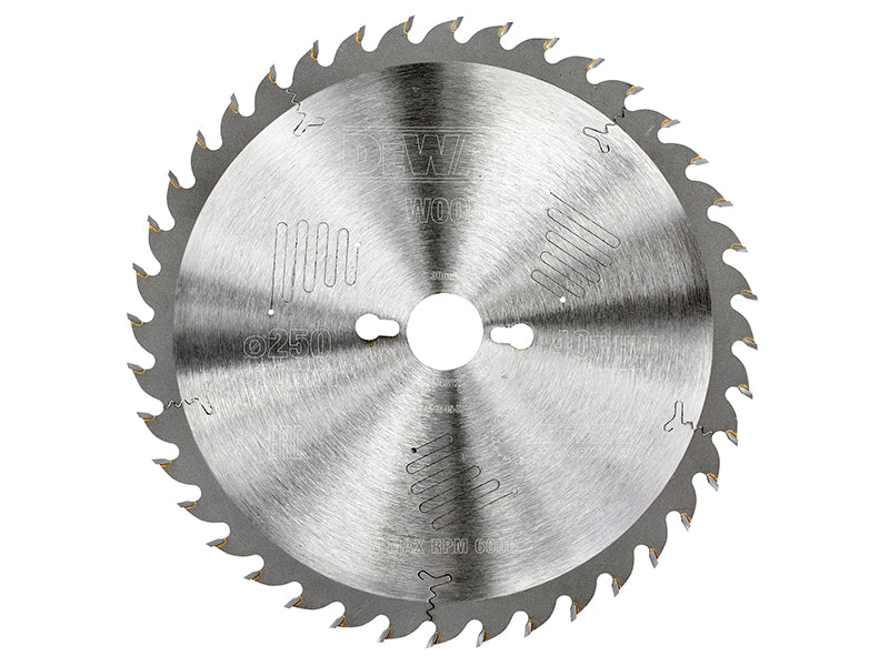 Series 60 Circular Saw Blade 250 x 30mm x 40T, DEWALT