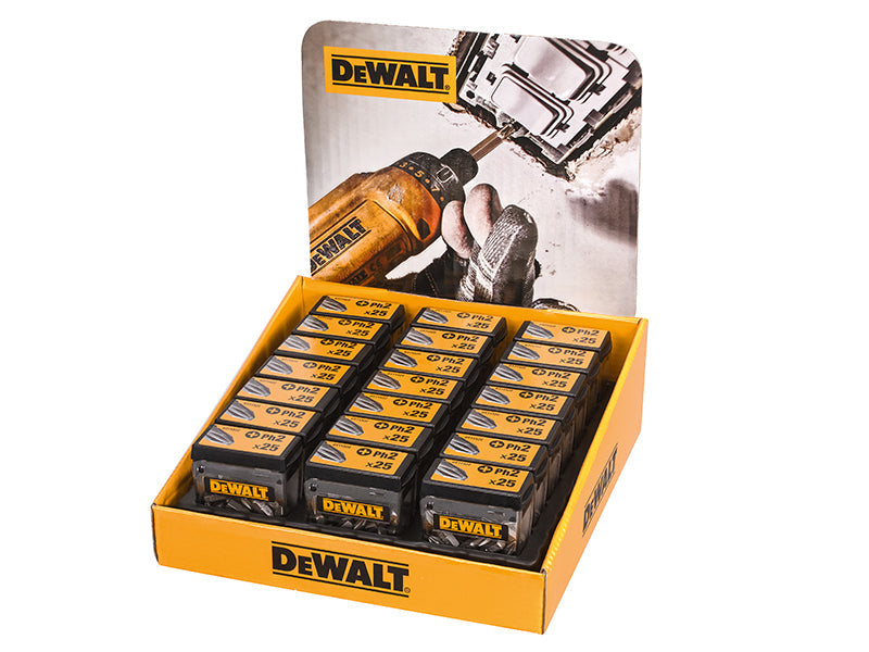 PH2 25mm Standard Tic Tac Display 21 x Packs of 25, DEWALT