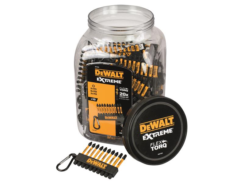DT7276QZ Pozi Bit Keyring 10 Piece (Jar of 50), DEWALT