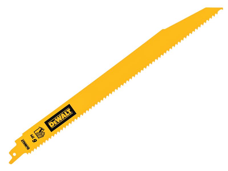 Bi-Metal Wood Demolition Reciprocating Blade 304mm x 6 TPI (Pack 5), DEWALT