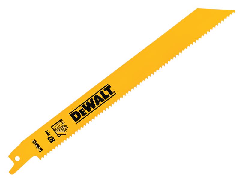 Bi-Metal General Purpose Reciprocating Blade 203mm x 10 TPI (Pack 5), DEWALT
