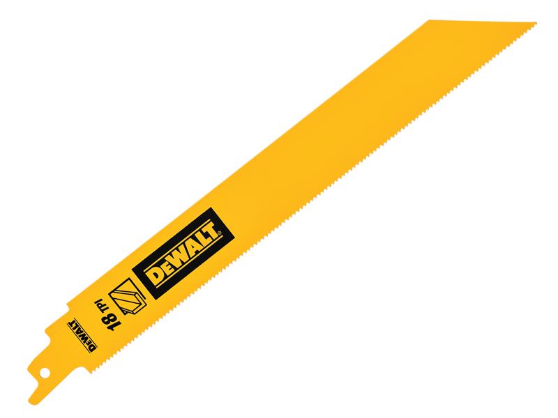 Bi-Metal 1in High Metal Reciprocating Blade 228mm x 18 TPI (Pack 5), DEWALT