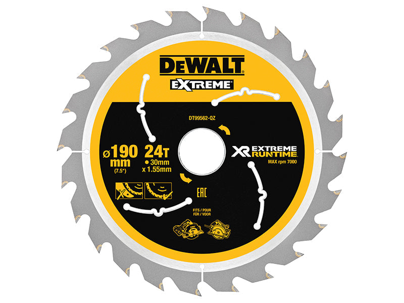 XR FlexVolt Circular Saw Blade 190 x 30mm x 24T, DEWALT