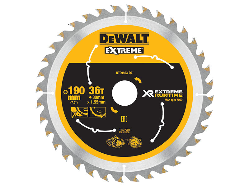 XR FlexVolt Circular Saw Blade 190 x 30mm x 36T, DEWALT