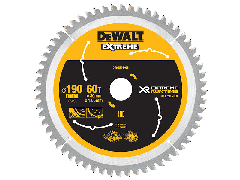 XR FlexVolt Circular Saw Blade 190 x 30mm x 60T, DEWALT