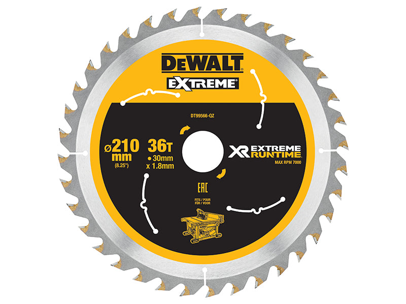 XR FlexVolt Table Saw Blade 210 x 30mm x 36T, DEWALT