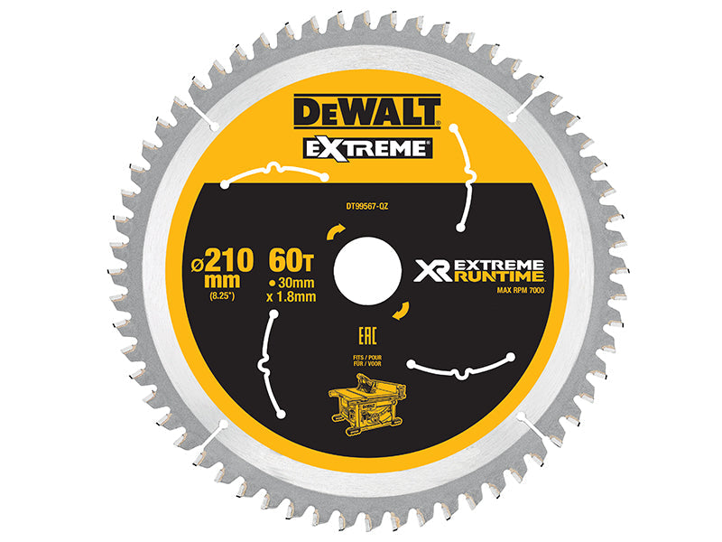 XR FlexVolt Table Saw Blade 210 x 30mm x 60T, DEWALT