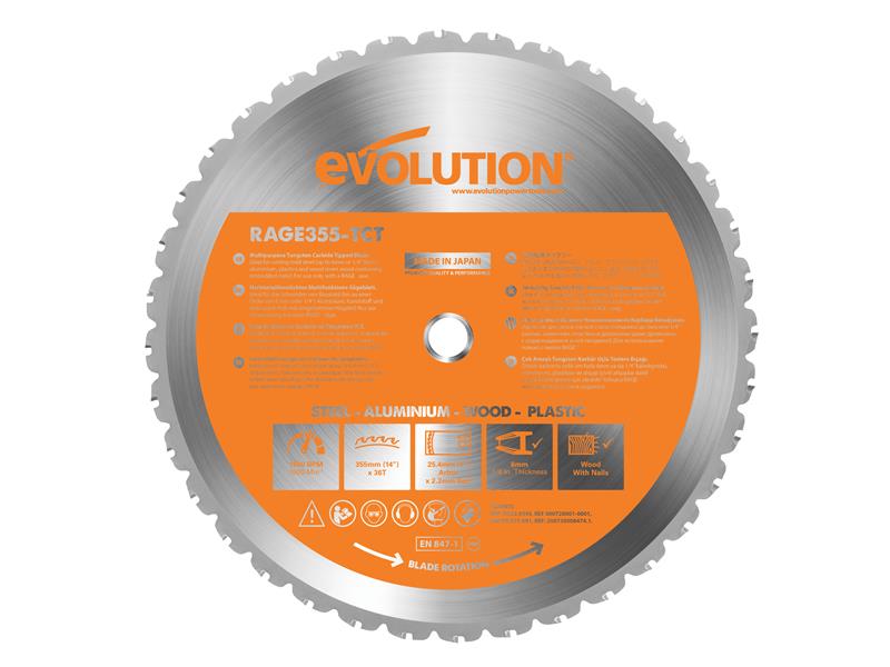 Multi-Material Chop Saw Blade 355 x 25.4mm x 36T, Evolution