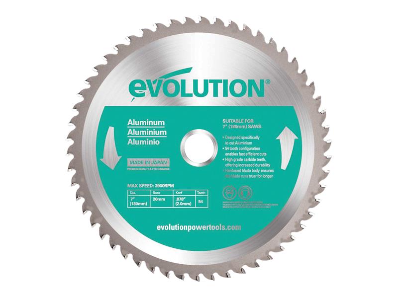 Aluminium Cutting Circular Saw Blade 180 x 20mm x 54T, Evolution