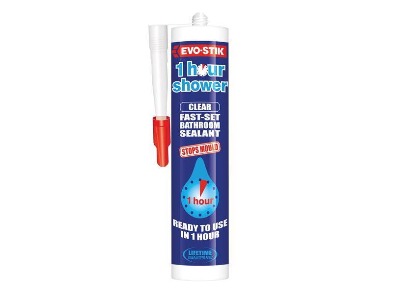 1 Hour Shower Sealant Clear 310ml, EVO-STIK
