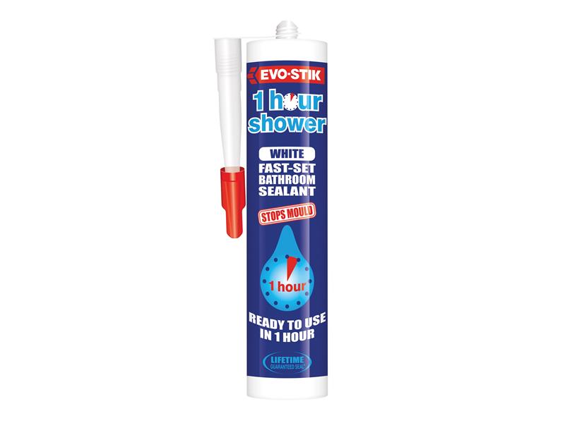 1 Hour Shower Sealant White 310ml, EVO-STIK