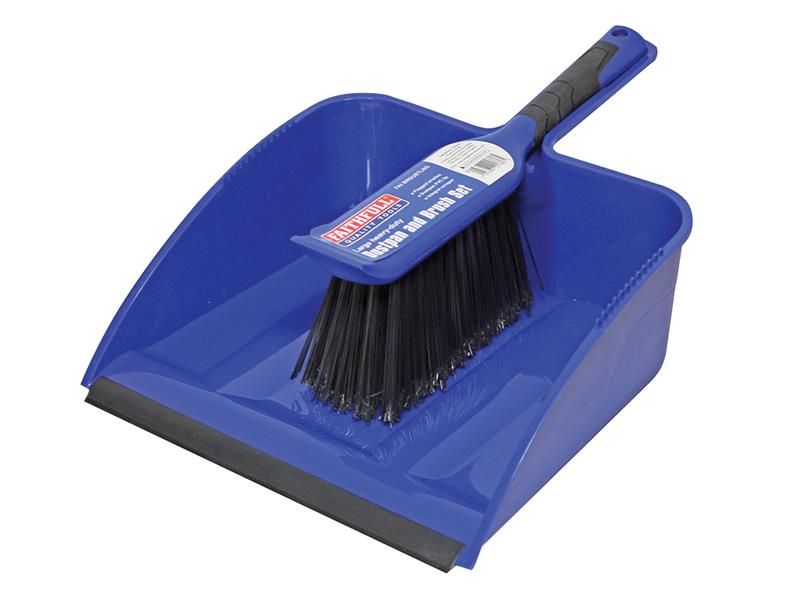 Large Plastic Dustpan & Brush Set, Faithfull