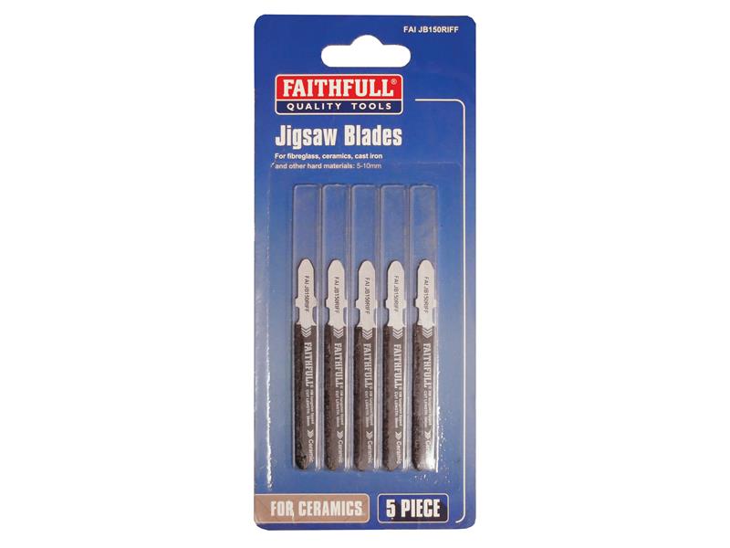 TCT Riff Tile Cutting Jigsaw Blades Pack of 5, Faithfull