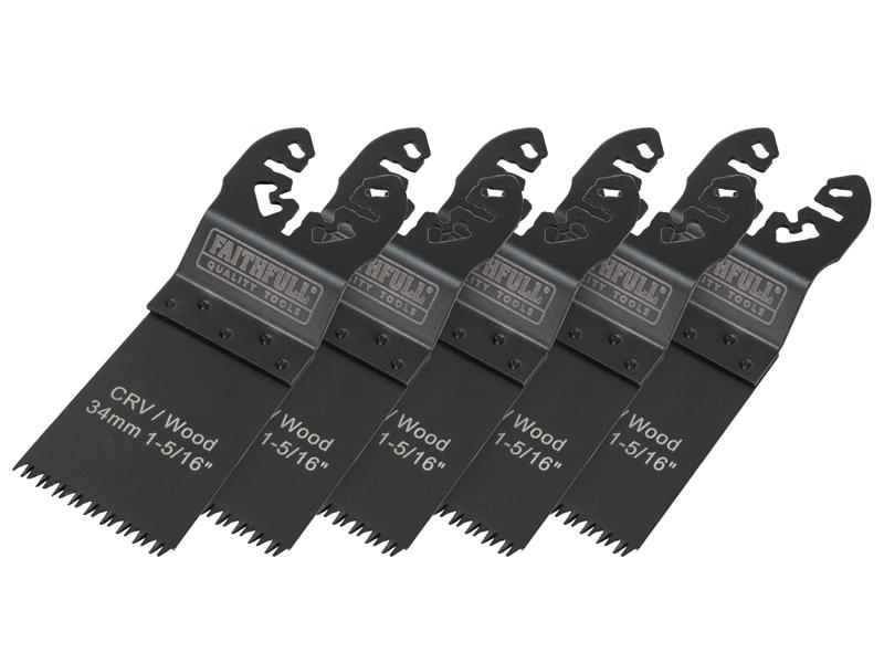 Multi-Function Tool CrV Flush Cut Wood Blade Ground Side Set 34mm, Faithfull
