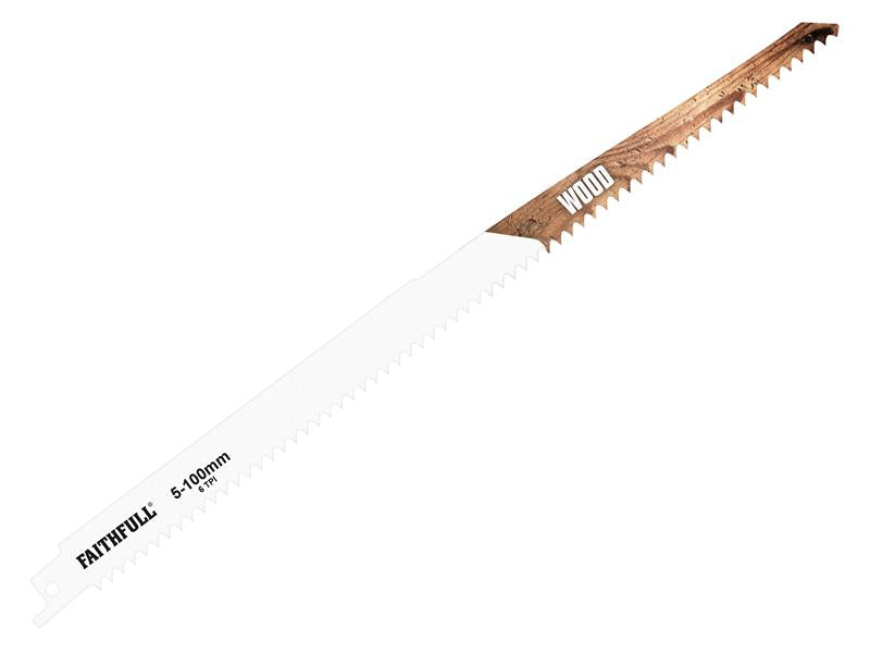 S1411D Sabre Saw Blade Wood 300mm 6 TPI (Pack of 5), Faithfull